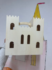 The BESPOKE Hand Painted Wooden Castle Dolls House ‘The Classic Castle’