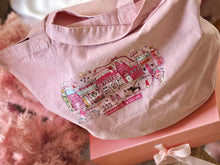 Load image into Gallery viewer, Luxury Vintage Washed Pink Tote ‘The Cutie Christmas Village’
