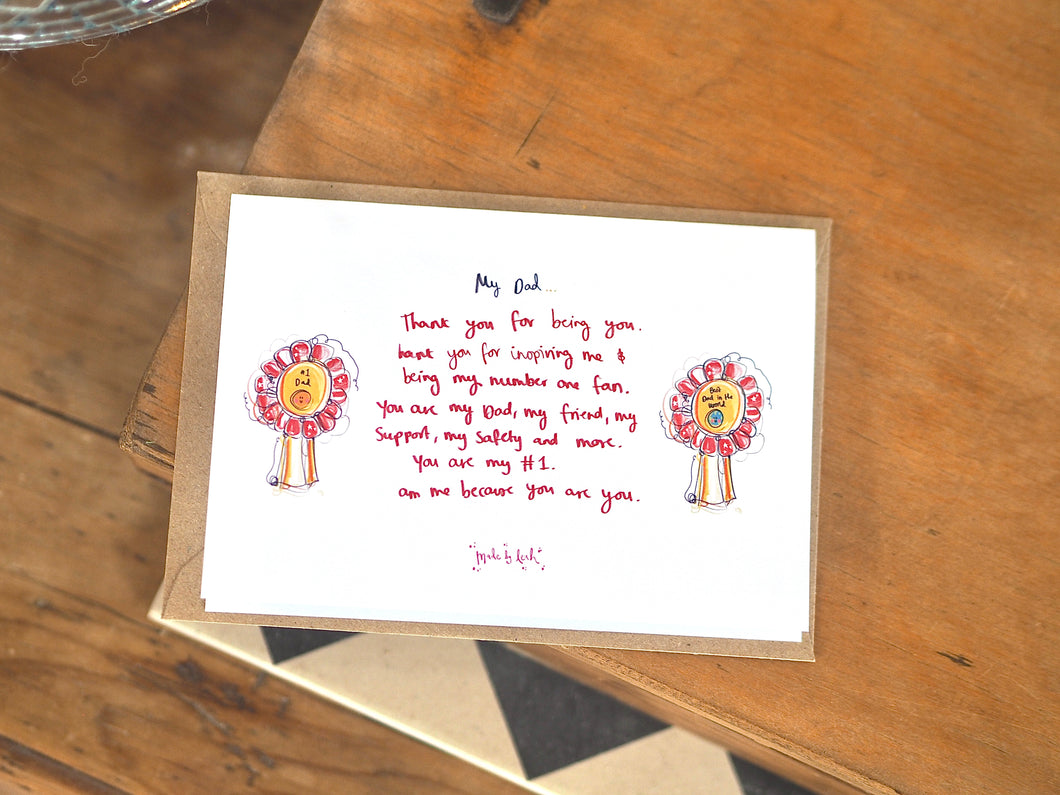 ‘My Dad’ Rosette Words Card