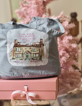 Load image into Gallery viewer, Luxury Vintage Washed Denim Tote ‘The Holiday Cottage’
