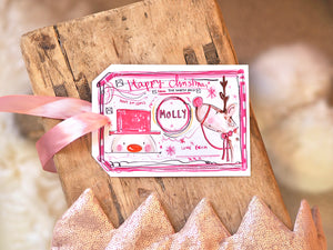 Personalised Pink Christmas Gift Tag