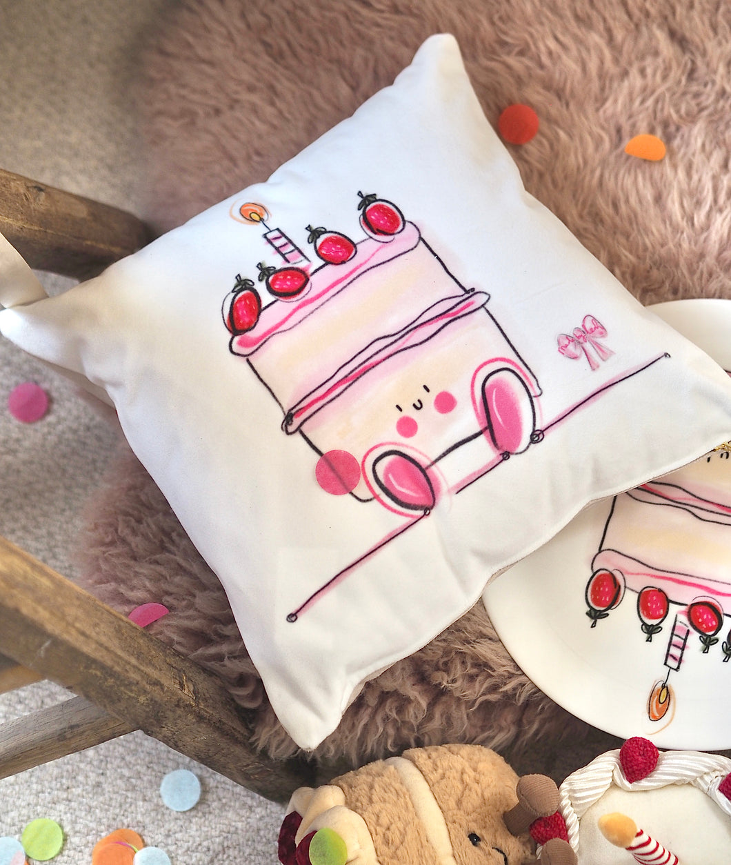 The Cute Cake Cushion 30x30cm