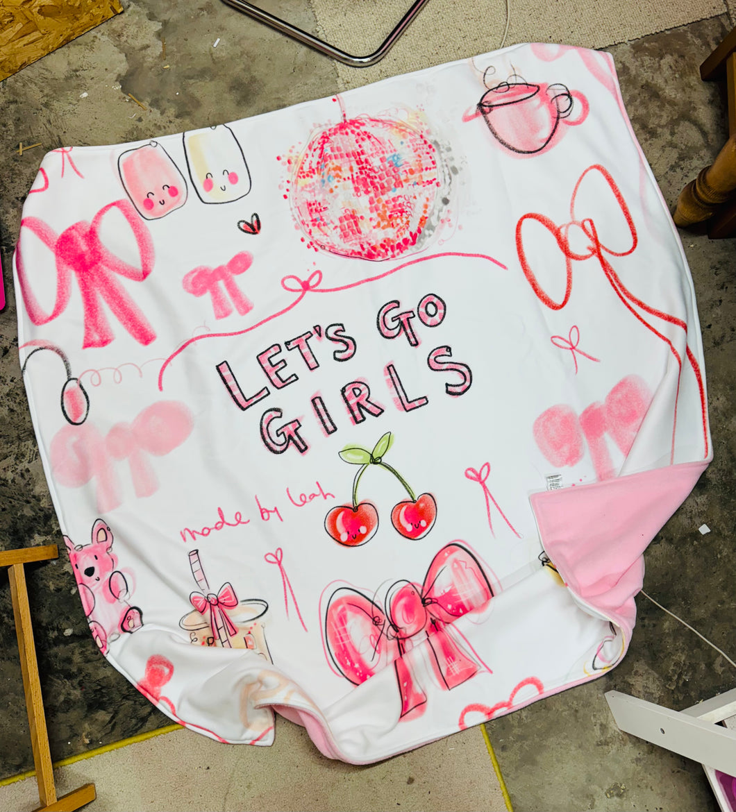 Luxury “Let’s Go Girls” Doodles Blanket XL