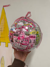 Load image into Gallery viewer, Christmas 20cm Disco Ball ‘The Snowy Pink Village’
