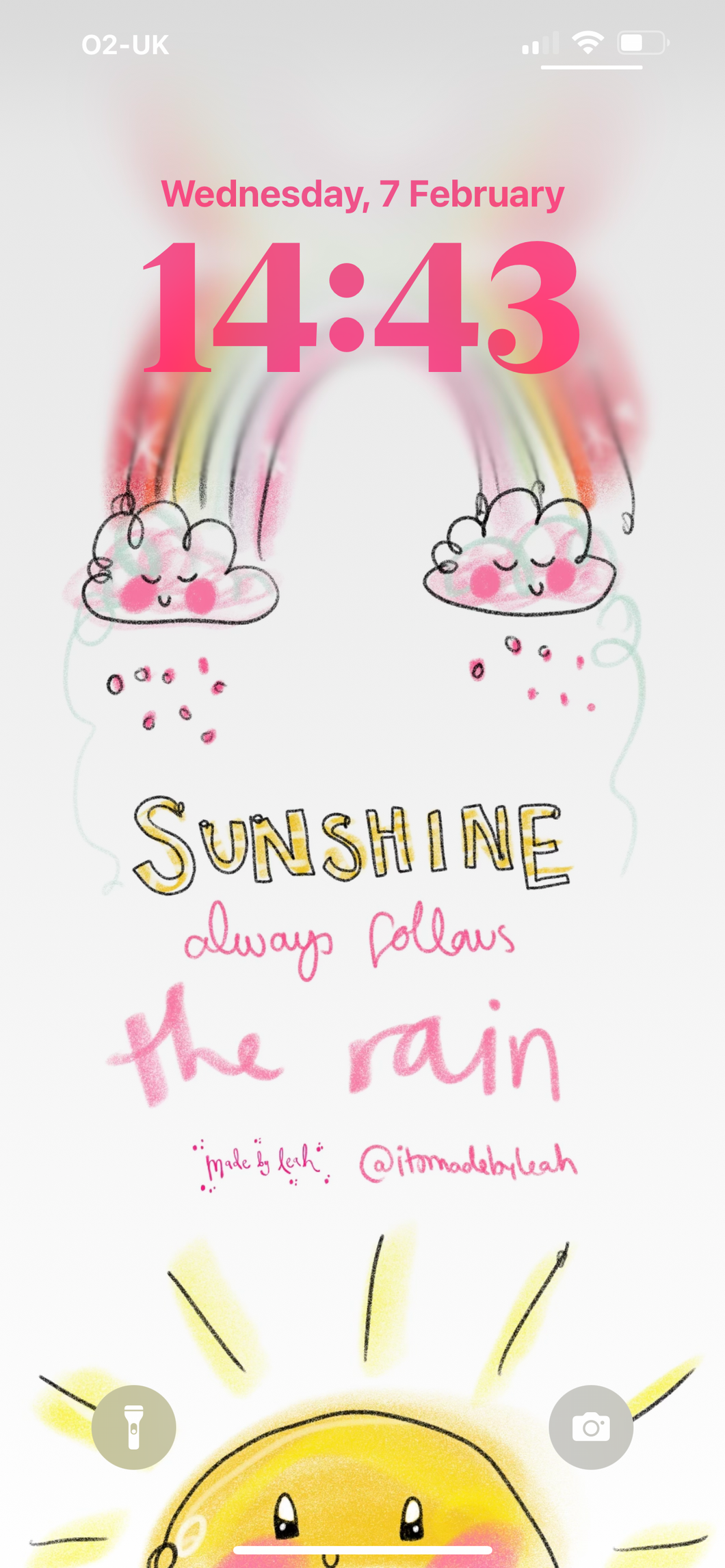 “Sunshine always follows the rain” Phone Wallpaper