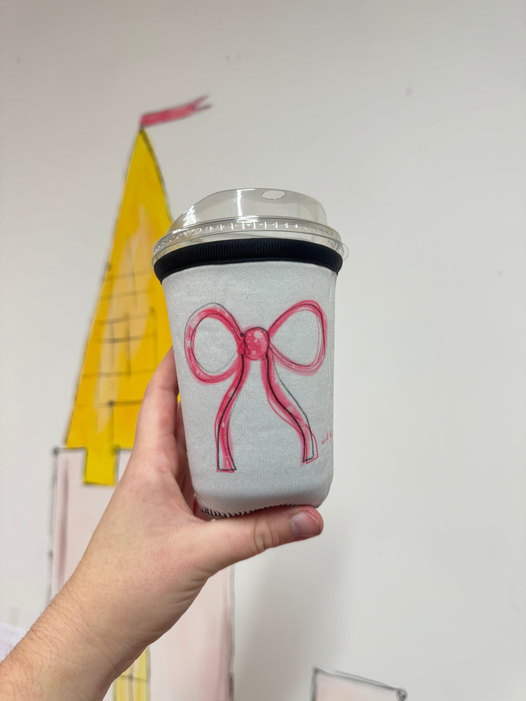 ‘Bow Girly’ Coffee Cosy Sleeve
