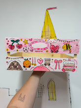 Load image into Gallery viewer, Hand Painted Large Crate ‘The Happy Pink Doodles’
