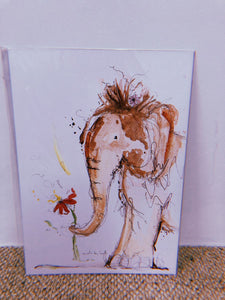 Elephant & Flower Art Print