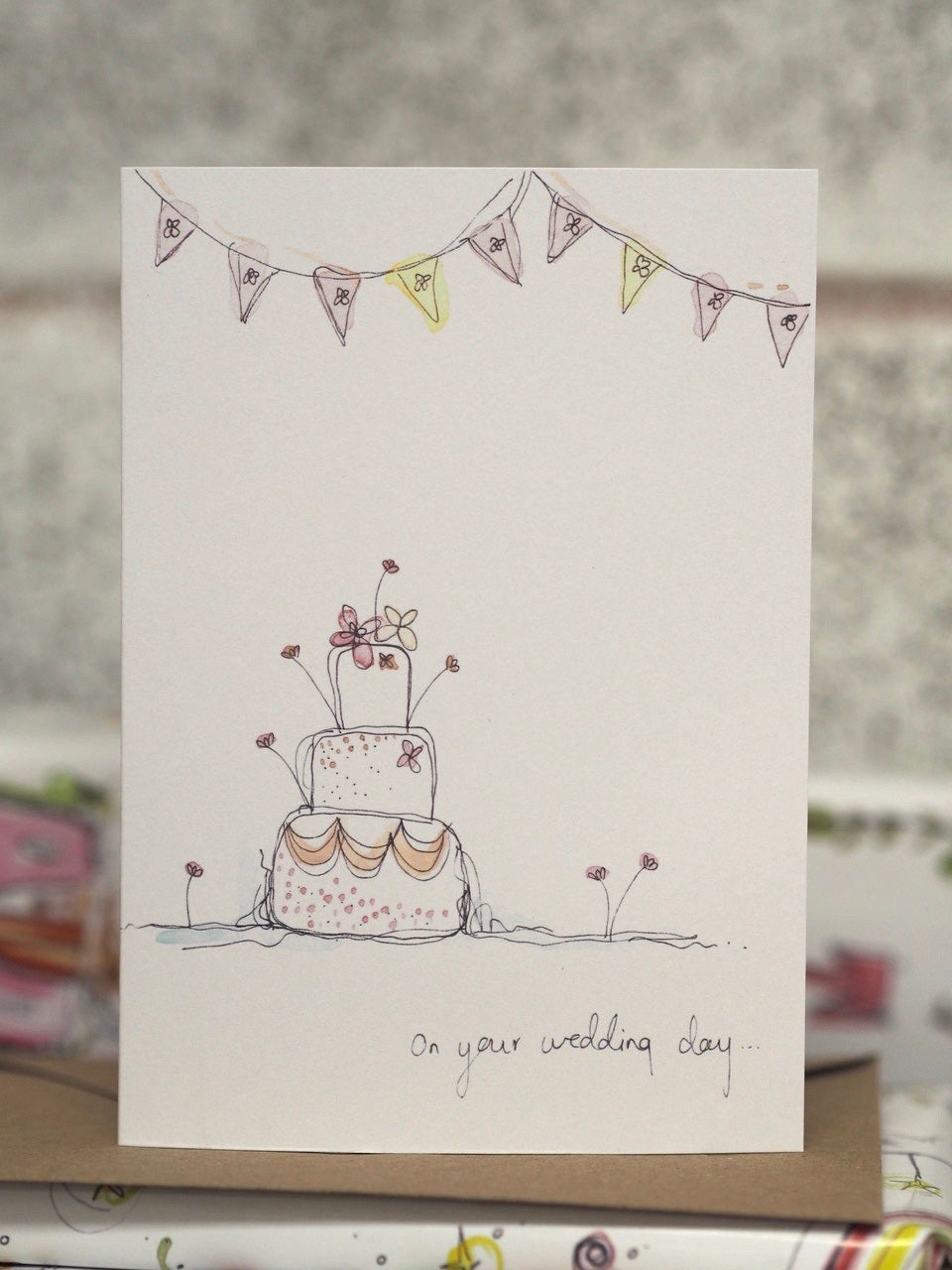 Wedding Cake and Bunting Card