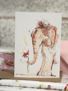 Elephant & Flower Card