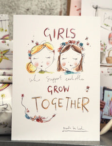 Girls Support Art Print