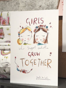 Girls Support Art Print