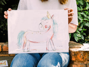 Pink Unicorn Art Print