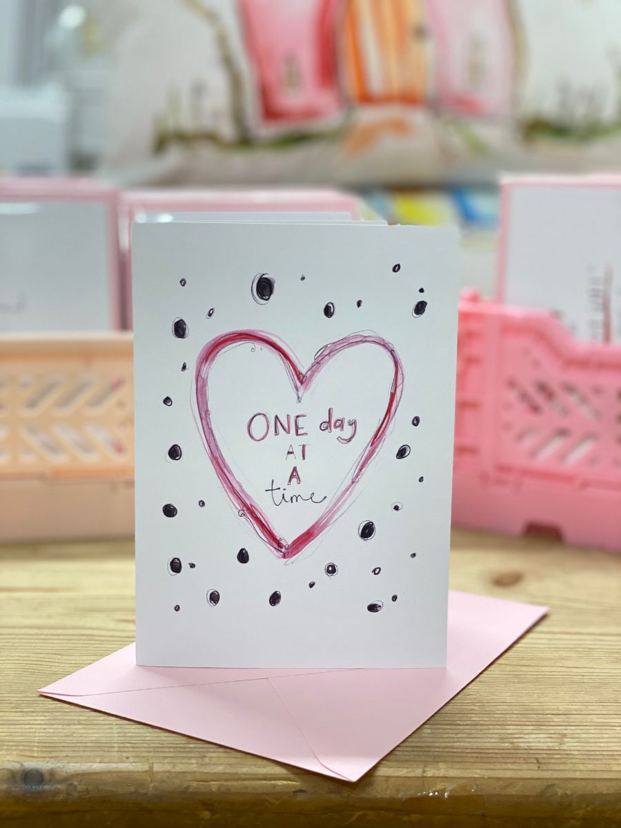 One Day At A Time Heart Card