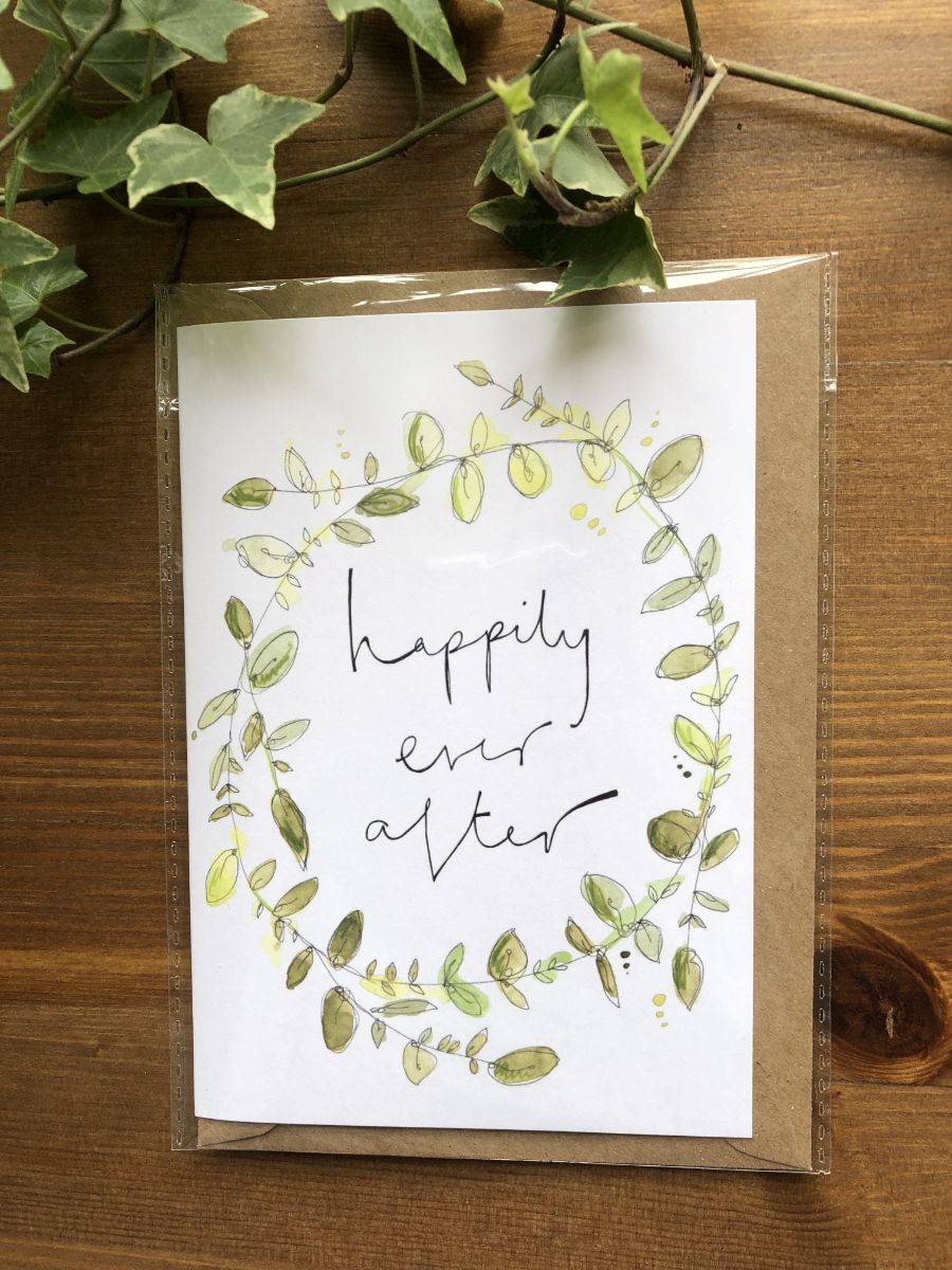 Happily Ever After Greenery Card