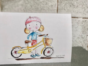 Girl Cycling Card