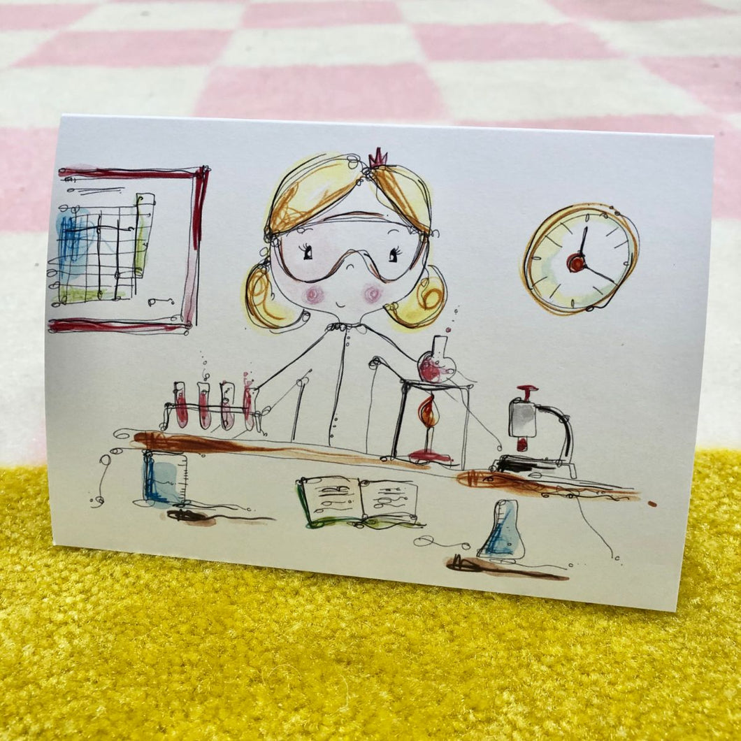 Girl Doing Science Card