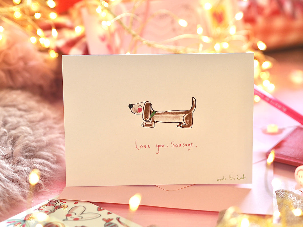 Love You Sausage Dog Card