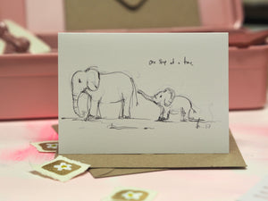 Elephant Sketch Greetings Card