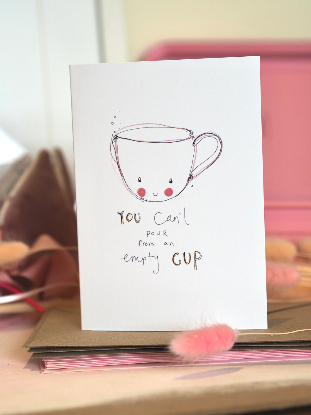 Empty Cup Greetings Card