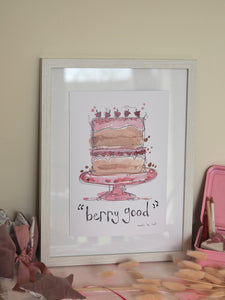 Berry Good Cake Art Print