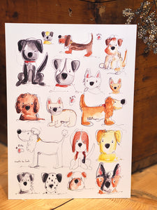 Dog Jumble Art Print