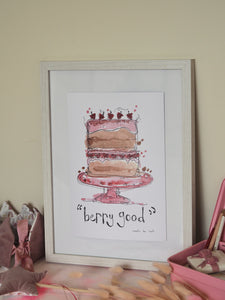 Berry Good Cake Art Print