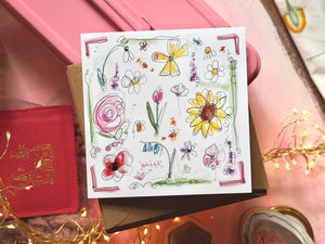 Spring Flowers Square Card