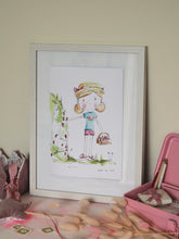 Load image into Gallery viewer, Girl Picking Strawberries Art Print
