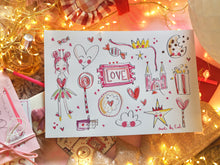 Load image into Gallery viewer, Love Doodle Jumble Print
