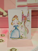 Load image into Gallery viewer, Girl Pink Princess Castle Greetings Card
