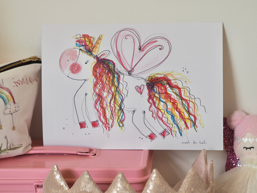 Jazzy Unicorn Art Print