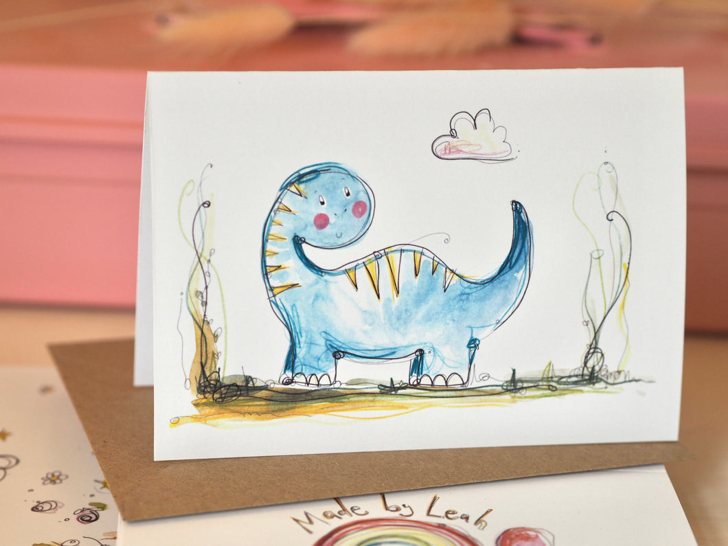 Blue Dino Card