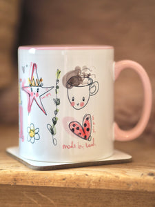 Pink Doodle Ceramic Mug