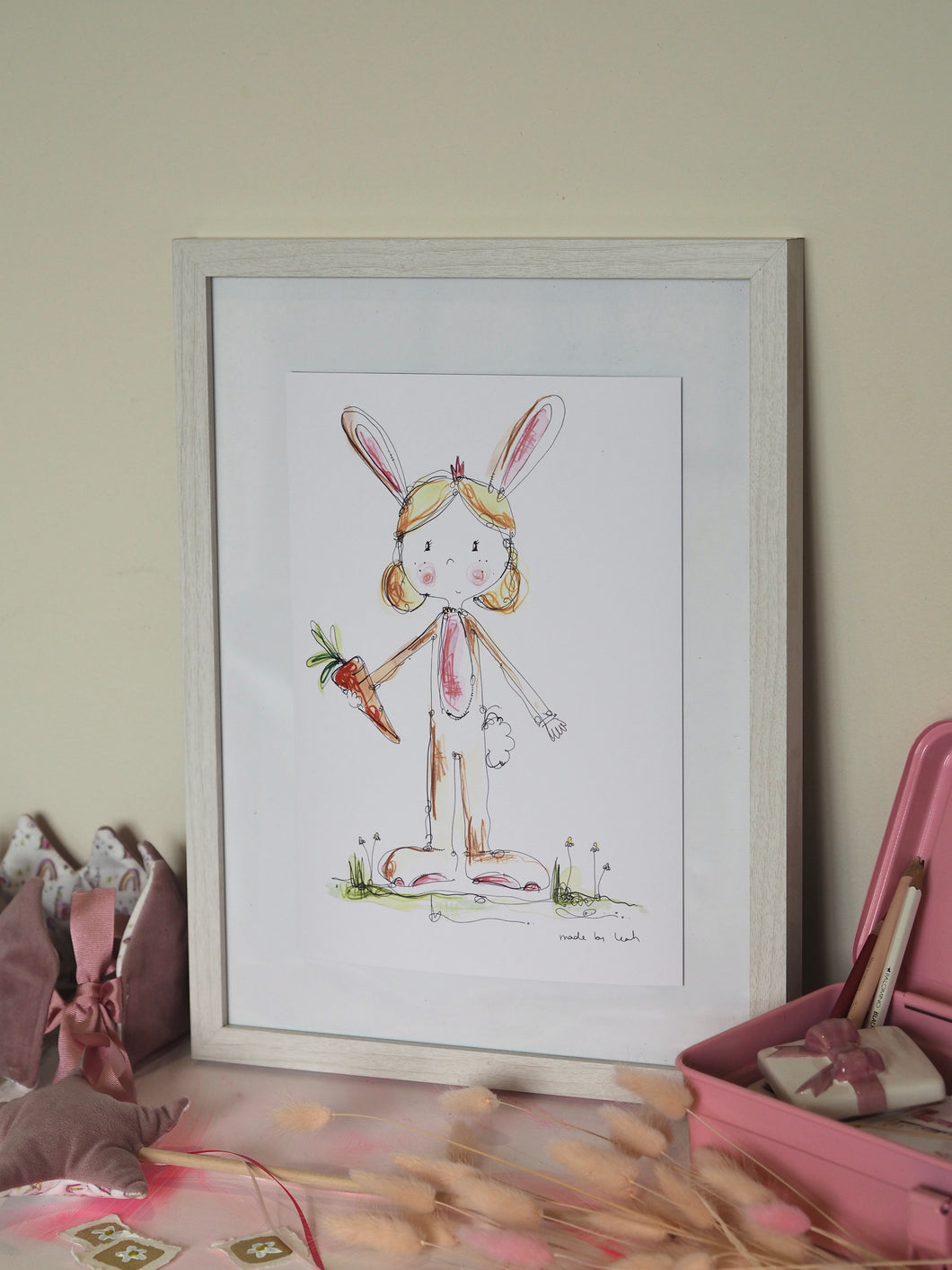 Girl Dressed As A Rabbit Art Print
