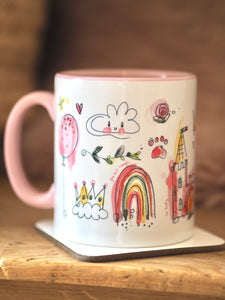 Pink Doodle Ceramic Mug