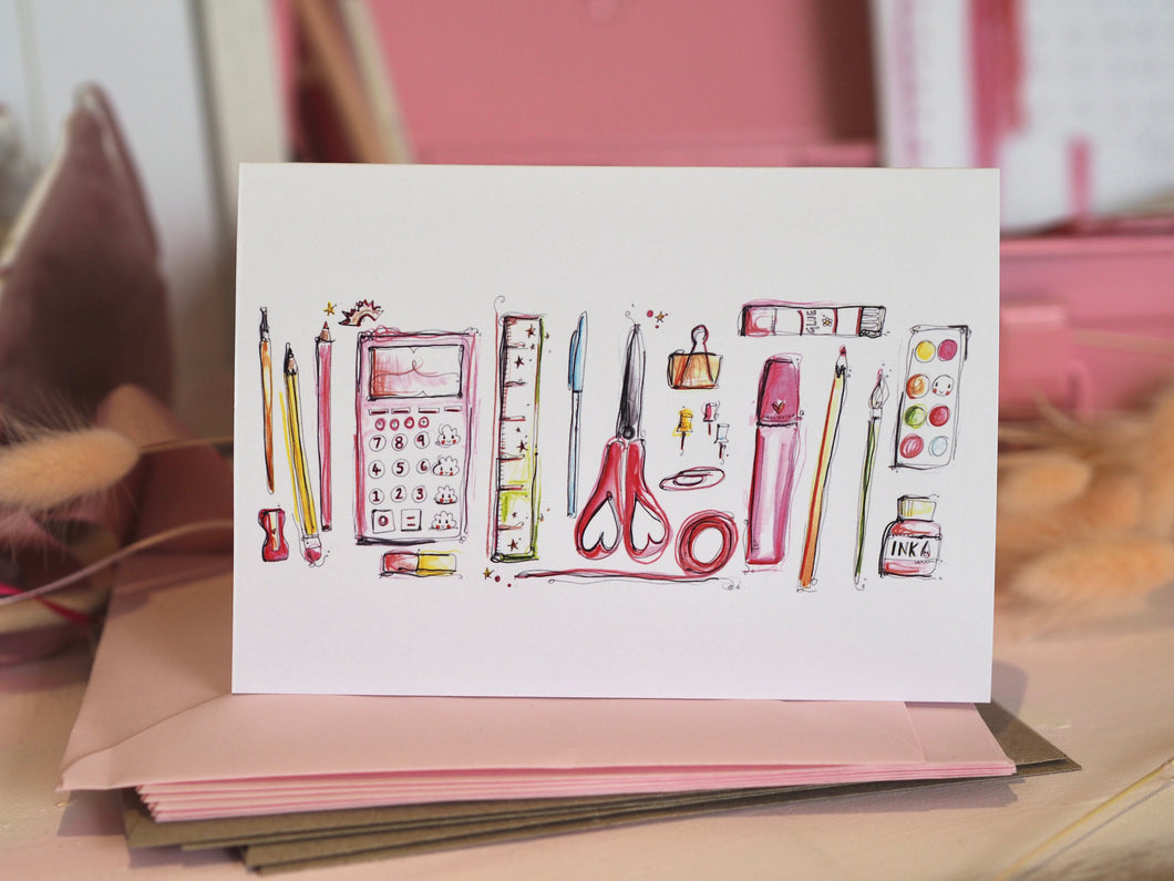 Pink Stationery Card