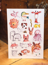 Load image into Gallery viewer, Animal Jumble Art Print
