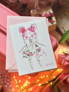 Beautiful Floral Doll Card