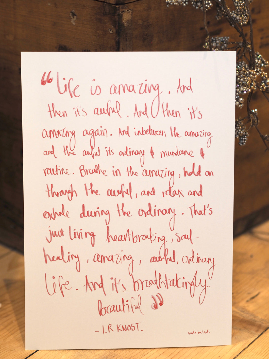 Life is Amazing Quote Art Print
