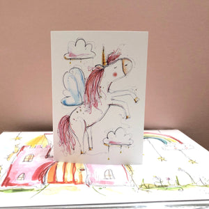 Unicorn With Wings Greetings Card