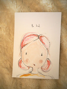 Be Kind Girl Art Print