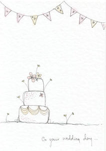 Wedding Cake and Bunting Card